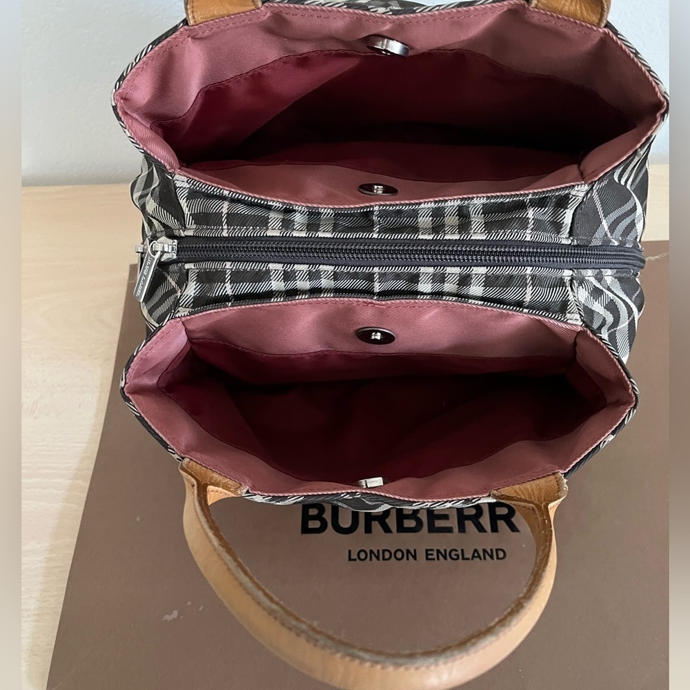 ❗️SOLD❗️Burberry Blue Label Nova Check Tote Rare Dusky Pink Tartan Plaid EUC - Picture 8 of 16